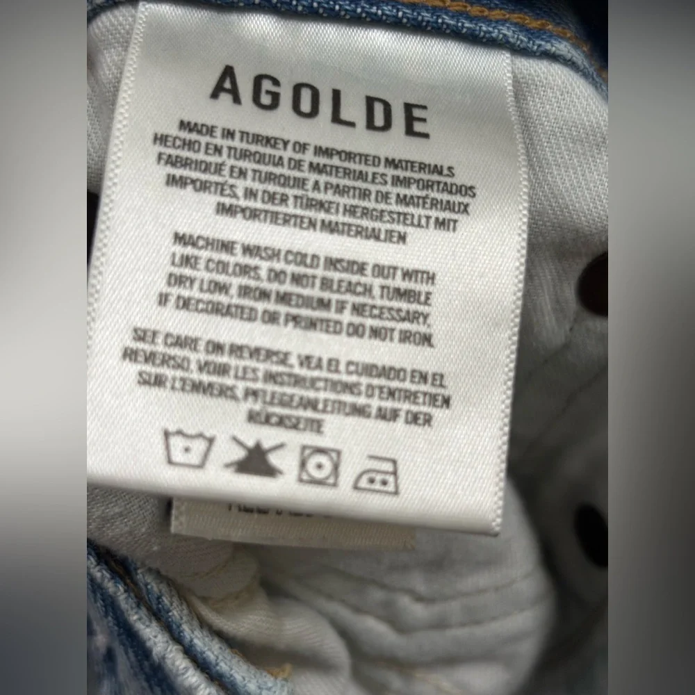 Agolde Curio Mid Rise Relaxed Boot Organic Cotton Distressed Jeans - Picture 7 of 12